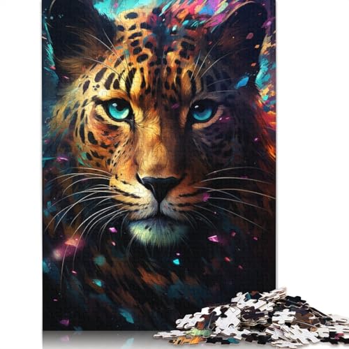 Puzzle mit 1000 Teilen Puzzle für Erwachsene Geschenke „Die farbenfrohe Psychedelie des süßen kleinen kosmischen Leoparden“ Puzzle für Erwachsene Papierpuzzle Spaß für die ganze Familie Puzzle von wuzihanptpt