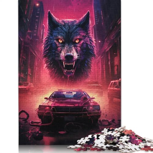 Puzzle mit 1000 Teilen Supernatural Wolf Puzzle für Erwachsene Holzpuzzle Familienpuzzlespiel 1000 Teile (75 x 50 cm) von wuzihanptpt