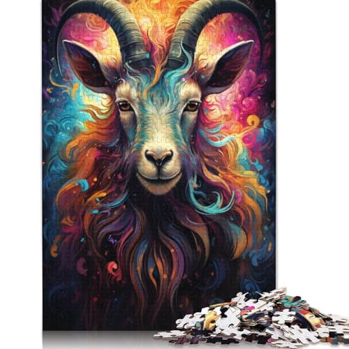Puzzle mit 1000 Teilen bizarres buntes Ziegen-Puzzle Holzpuzzle Lernspielzeug 1000 Teile (75 x 50 cm) von wuzihanptpt