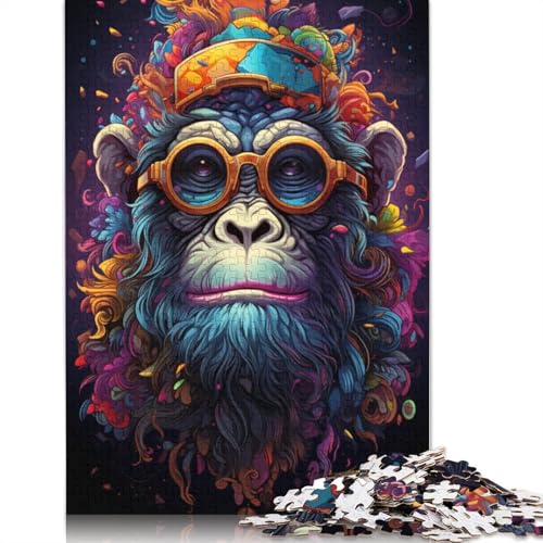 Puzzle mit 1000 Teilen bizarres farbenfrohes Affen-Puzzle für Kinder Holzpuzzle für Familienspaß und Spieleabend 1000 Teile (75 x 50 cm) von wuzihanptpt