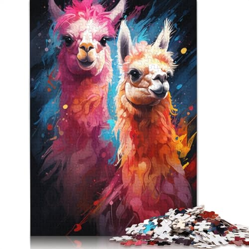 Puzzle mit 1000 Teilen buntes Alpaka-Puzzle für Erwachsene Papierpuzzle anspruchsvolles Spiel 1000 Teile (38 x 26 cm) von wuzihanptpt