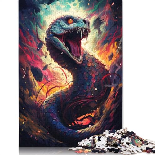 Puzzle mit 1000 Teilen buntes Giftschlangen-Puzzle für Erwachsene Holzpuzzle Lernspiel Herausforderungsspielzeug 1000 Teile (75 x 50 cm) von wuzihanptpt