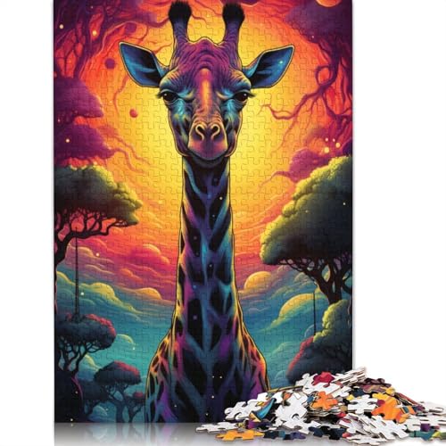 Puzzle mit 1000 Teilen buntes Giraffen-Puzzle für Erwachsene Papierpuzzle praktisches Spiel 1000 Teile (38 x 26 cm) von wuzihanptpt
