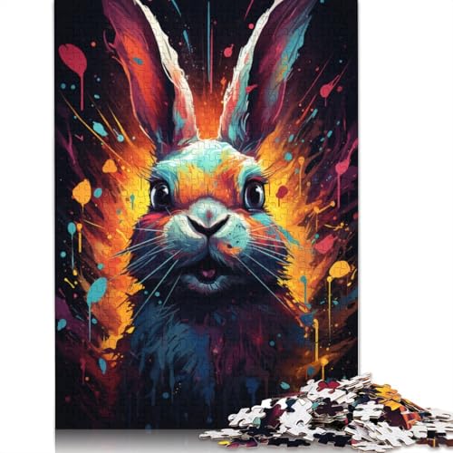 Puzzle mit 1000 Teilen buntes süßes Kaninchen-Puzzle für Erwachsene Papierpuzzle praktisches Spiel 1000 Teile (38 x 26 cm) von wuzihanptpt