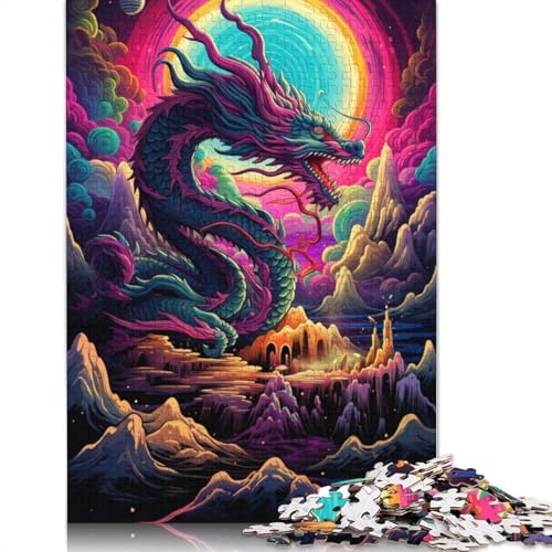 Puzzle mit 1000 Teilen chinesischer Drache Holzpuzzle Familiendekoration 1000 Teile (75 x 50 cm) von wuzihanptpt
