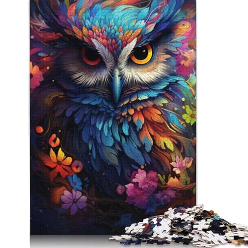 Puzzle mit 1000 Teilen exotische Bunte Eulen Puzzle Holzpuzzle Lernspielzeug 1000 Teile (75 x 50 cm) von wuzihanptpt