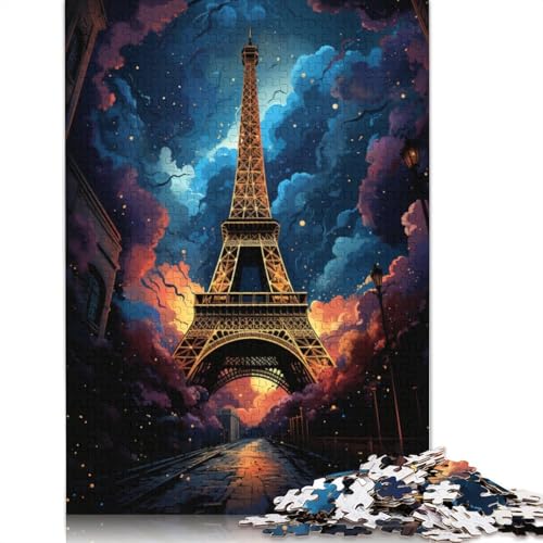 Puzzle mit 1000 Teilen farbenfrohes Eiffelturm-Puzzle für Erwachsene Papierpuzzle praktisches Spiel 1000 Teile (38 x 26 cm) von wuzihanptpt
