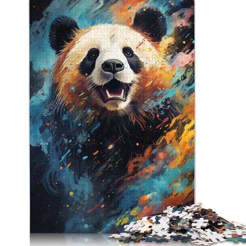Puzzle mit 1000 Teilen farbenfrohes Psychedelia-of-Galaxy-Panda-Puzzle Holzpuzzle Lernspielzeug 1000 Teile (75 x 50 cm) von wuzihanptpt