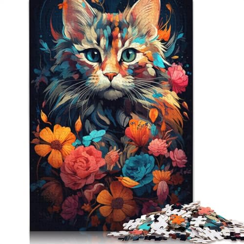 Puzzle mit 1000 Teilen farbenfrohes exotisches Katzen-Puzzle für Erwachsene Papierpuzzle praktisches Spiel 1000 Teile (38 x 26 cm) von wuzihanptpt