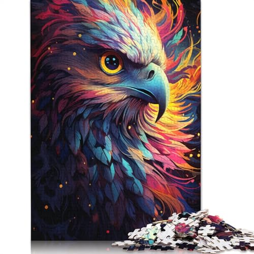 Puzzle mit 1000 Teilen farbenfrohes psychedelisches Elementarvogel-Puzzle Holzpuzzle Lernspielzeug 1000 Teile (75 x 50 cm) von wuzihanptpt