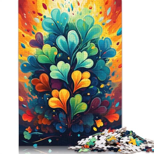 Puzzle mit 1000 Teilen farbenfrohes psychedelisches Kleeblatt-Puzzle für Erwachsene Papierpuzzle anspruchsvolles Spiel 1000 Teile (38 x 26 cm) von wuzihanptpt