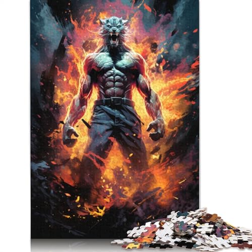 Puzzle mit 1000 Teilen farbenfrohes psychedelisches Krafttier-Boxer-Puzzle für Erwachsene Puzzle aus Papier Spaß für die ganze Familie Puzzle 1000 Teile (38 x 26 cm) von wuzihanptpt
