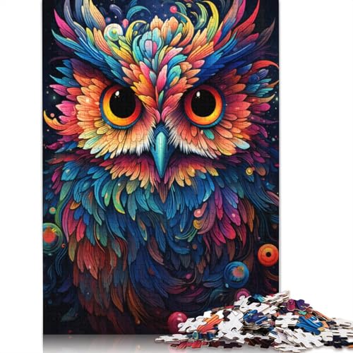Puzzle mit 1000 Teilen farbenfrohes psychedelisches Motiv Einer Wüsteneule Puzzle aus Papier Lernspielzeug 1000 Teile (38 x 26 cm) von wuzihanptpt