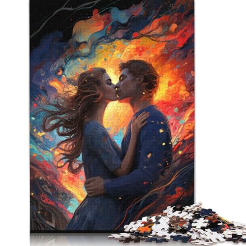 Puzzle mit 1000 Teilen farbenfrohes psychedelisches Puzzle mit arktischem Kuss für Erwachsene Papierpuzzle tolles Geschenk für Erwachsene und Kinder 1000 Teile (38 x 26 cm) von wuzihanptpt
