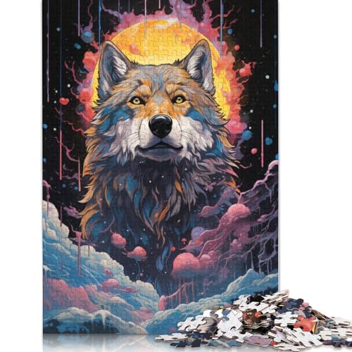 Puzzle mit 1000 Teilen farbenfrohes psychedelisches Shiba Inu-Puzzle Holzpuzzle Lernspielzeug 1000 Teile (75 x 50 cm) von wuzihanptpt