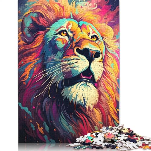Puzzle mit 1000 Teilen farbenfrohes wütendes Löwen-Puzzle Holzpuzzle Lernspielzeug 1000 Teile (75 x 50 cm) von wuzihanptpt