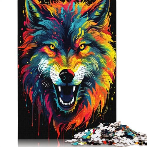 Puzzle mit 1000 Teilen farbiges Fantasie-Wolf-Puzzle für Erwachsene Papierpuzzle anspruchsvolles Spiel 1000 Teile (38 x 26 cm) von wuzihanptpt