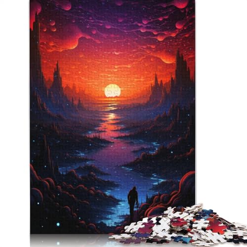 Puzzle mit 1000 Teilen für Erwachsene Nachtansicht unter dem Sternenhimmel Puzzle für Erwachsene Holzpuzzle Puzzle – anspruchsvolles Spiel 1000 Teile (75 x 50 cm) von wuzihanptpt