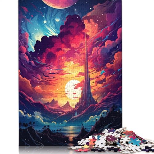 Puzzle mit 1000 Teilen für Erwachsene farbenfrohe Fantasielandschaft Puzzle für Erwachsene Holzpuzzle Puzzle – anspruchsvolles Spiel 1000 Teile (75 x 50 cm) von wuzihanptpt
