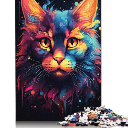 Puzzle mit 1000 Teilen für Erwachsene farbenfrohes Fantasiekätzchen-Puzzle für Erwachsene Papierpuzzle anspruchsvolles Spiel 1000 Teile (38 x 26 cm) von wuzihanptpt