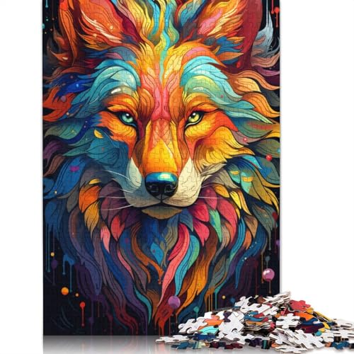 Puzzle mit 1000 Teilen für Erwachsene und Kinder. Die farbenfrohe Psychedelie des ätherischen Wolfs. Puzzles für Papierpuzzles. Pädagogisches Spielzeug zum Stressabbau. Puzzle. von wuzihanptpt