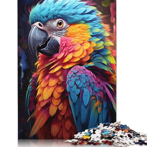 Puzzle mit 1000 Teilen psychedelische Malerei bunter Papagei Puzzle für Erwachsene Papierpuzzle tolles Geschenk für Erwachsene und Kinder 1000 Teile (38 x 26 cm) von wuzihanptpt