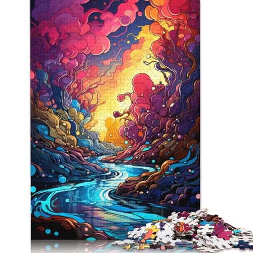 Puzzle mit 1000 Teilen psychedelisches Farbkunst-Puzzle für Erwachsene Holzpuzzle lustige Puzzlespiele 1000 Teile (75 x 50 cm) von wuzihanptpt