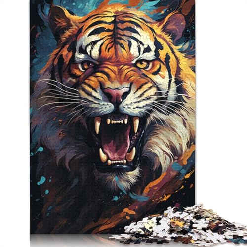 Puzzle zum Malen eines Wilden bunten Löwen 1000 Teile Puzzle aus Papier Puzzles für Erwachsene und Kinder ab Jahren Lernspiel Herausforderungsspielzeug 1000 Teile (38 x 26 cm) von wuzihanptpt