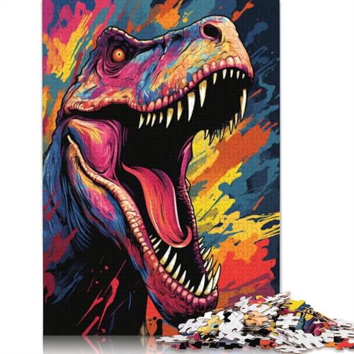 Puzzles für Fantasie farbenfrohe Dinosaurier 1000 Teile Puzzle aus Holz für Erwachsene und Kinder ab Jahren Unterhaltung 1000 Teile (75 x 50 cm) von wuzihanptpt