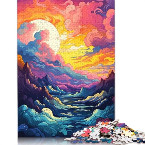 Puzzles für farbenfrohe psychedelische Schönheitslandschaften 1000-teiliges Puzzle aus Holz für Erwachsene und Kinder ab Jahren Unterhaltung 1000 Teile (75 x 50 cm) von wuzihanptpt
