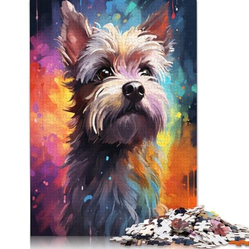 Puzzles für psychedelische Malerei Terrier 1000-teiliges Puzzle Holzpuzzle für Erwachsene und Kinder ab Jahren Unterhaltung 1000 Teile (75 x 50 cm) von wuzihanptpt