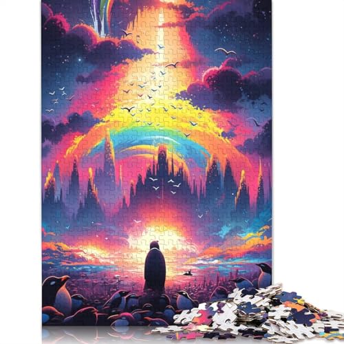 Puzzlespiel mit 1000 Teilen Bunte Pinguine Puzzle für Erwachsene Holzpuzzle Lernspiel Herausforderungsspielzeug 1000 Teile (75 x 50 cm) von wuzihanptpt
