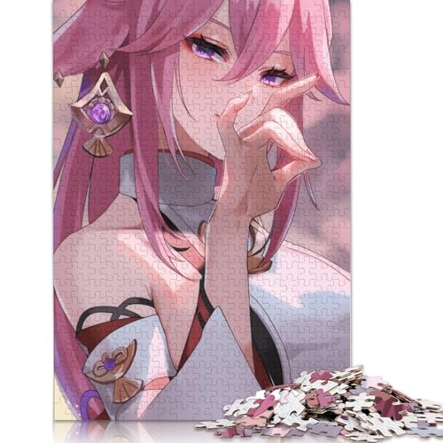 Puzzlespiel mit 1000 Teilen Genshin Impact Puzzle für Erwachsene Holzpuzzle Lernspiel Herausforderungsspielzeug 1000 Teile (75 x 50 cm) von wuzihanptpt