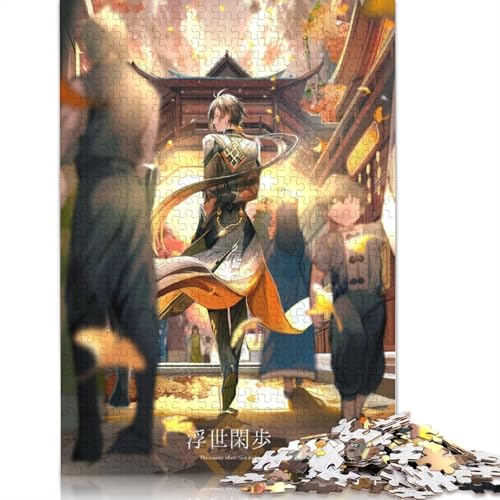 Puzzlespiel mit 1000 Teilen Genshin Impact Puzzle für Erwachsene Holzpuzzle Lernspiel Herausforderungsspielzeug 1000 Teile (75 x 50 cm) von wuzihanptpt