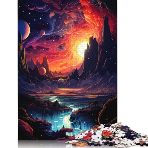Puzzlespiel mit 1000 Teilen Landschaft im Universum Puzzle für Erwachsene Holzpuzzle Lernspiel Herausforderungsspielzeug 1000 Teile (75 x 50 cm) von wuzihanptpt