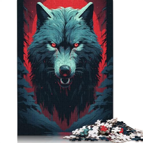 Puzzlespiel mit 1000 Teilen Supernatural Wolf-Puzzle für Erwachsene Papierpuzzle Lernspiel Herausforderungsspielzeug 1000 Teile (38 x 26 cm) von wuzihanptpt