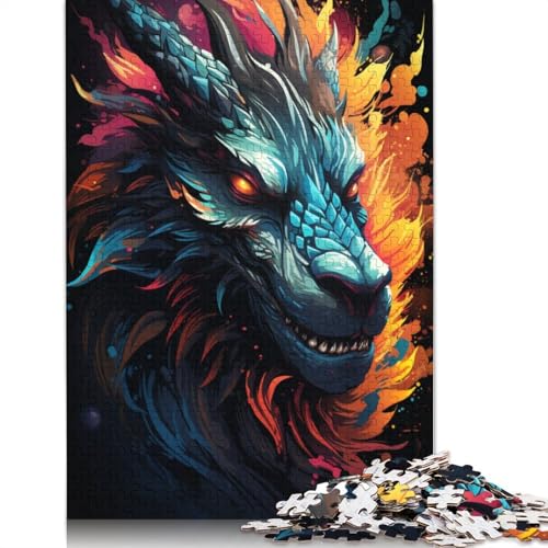 Puzzlespiel mit 1000 Teilen bizarres farbenfrohes Drachenpuzzle für Erwachsene Holzpuzzle Lernspiel Herausforderungsspielzeug 1000 Teile (75 x 50 cm) von wuzihanptpt