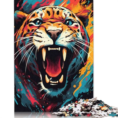 Puzzlespiel mit 1000 Teilen farbenfrohes Dschungeltier-Puzzle für Erwachsene Holzpuzzle Lernspiel Herausforderungsspielzeug 1000 Teile (75 x 50 cm) von wuzihanptpt