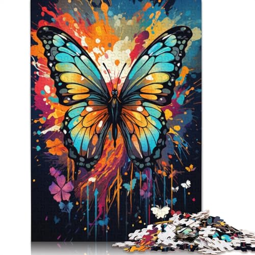 Puzzlespiel mit 1000 Teilen psychedelische Kunst Schmetterlingspuzzle für Erwachsene Holzpuzzle Lernspiel Herausforderungsspielzeug 1000 Teile (75 x 50 cm) von wuzihanptpt