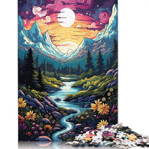 für Erwachsene 1000 Teile Wildblumenfelder unter den Bergen Puzzle für Erwachsene Papierpuzzle lustige Puzzlespiele 1000 Teile (38 x 26 cm) von wuzihanptpt