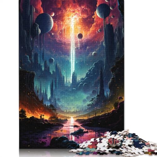 für Erwachsene 1000-teiliges Puzzle Bunte Fantasielandschaft Puzzle für Erwachsene Holzpuzzle lustiges Geschenk 1000 Teile (75 x 50 cm) von wuzihanptpt