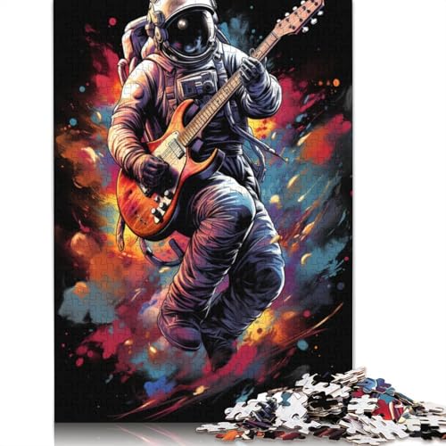 für Erwachsene Puzzle Astronaut spielt Gitarre Puzzle für Erwachsene 1000 Teile Holzpuzzle für Erwachsene und Kinder ab Alter Denksportspiel 1000 Teile (75x50cm) von wuzihanptpt