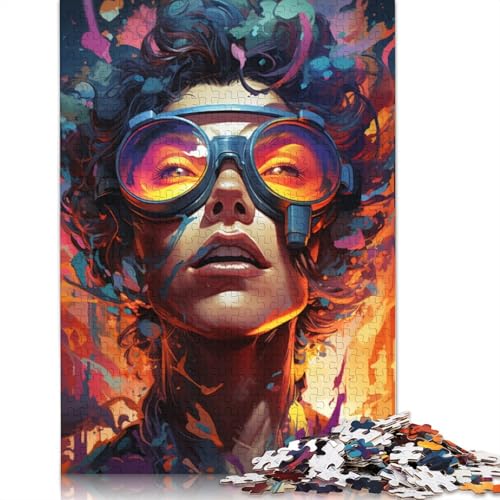 für Erwachsene Puzzle Color Art Girl Puzzles für Erwachsene 1000 Teile Papierpuzzles für Erwachsene und Kinder ab Alter Denksportspiel 1000 Teile (38x26cm) von wuzihanptpt