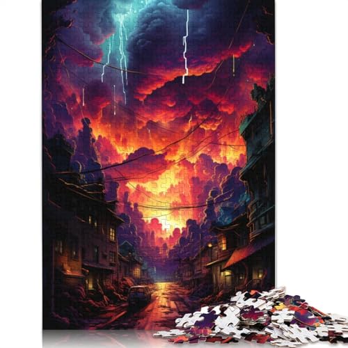 für Erwachsene Puzzle Dystopische Bunte psychedelische Apokalypse Puzzle für Erwachsene 1000 Teile Holzpuzzle für Erwachsene und Kinder ab Alter Denksportspiel 1000 Teile (75x50cm) von wuzihanptpt