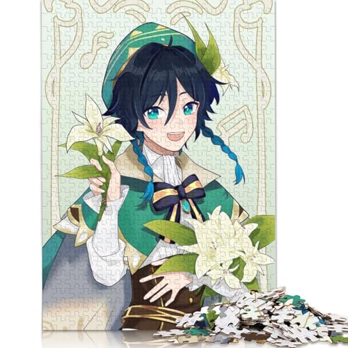 für Erwachsene Puzzle Genshin Impact Barbatos Puzzles für Erwachsene 1000 Teile Papierpuzzles für Erwachsene und Kinder ab Alter Denksportspiel 1000 Teile (38x26cm) von wuzihanptpt