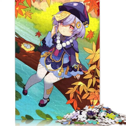 für Erwachsene Puzzle Genshin Impact Qiqi Puzzles für Erwachsene 1000 Teile Papierpuzzles für Erwachsene und Kinder ab Alter Denksportspiel 1000 Teile (38x26cm) von wuzihanptpt