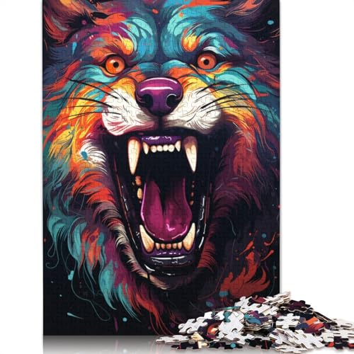 für Erwachsene Puzzle Malen Farbwolf Puzzle für Erwachsene 1000 Teile Papierpuzzles für Erwachsene und Kinder ab Alter Denksportspiel 1000 Teile (38x26cm) von wuzihanptpt