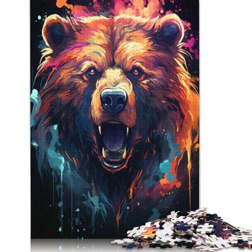 für Erwachsene Puzzle-Malerei Bunte Bären Puzzles für Erwachsene 1000-teiliges Holzpuzzle für Erwachsene und Kinder ab Alter Denksportspiel 1000 Teile (75x50cm) von wuzihanptpt
