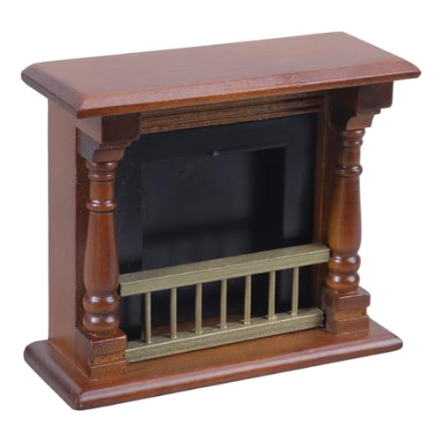 Kamine Miniatur Puppenhäuser Display Zubehör 1/12 Maßstab Realistische Home Szene Dekoration Miniatur Holz Zubehör von xbiez