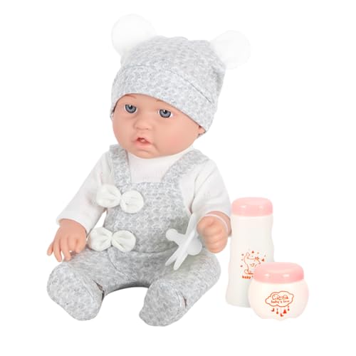 xbiez 30 cm Wiedergeburt Babypuppe Intimer Begleiter Abnehmbares Kostüm Realistische Mädchenpuppe Mit Bewegter Arm & von xbiez